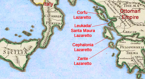 Venice's Ionion Lazarettos Map